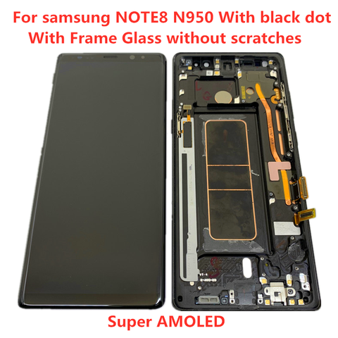 Оригинальный AMOLED с рамкой для Samsung Galaxy NOTE 8 LCD N950A N950U N950F N950V дисплей сенсорный экран в сборе с черными точками ► Фото 1/6