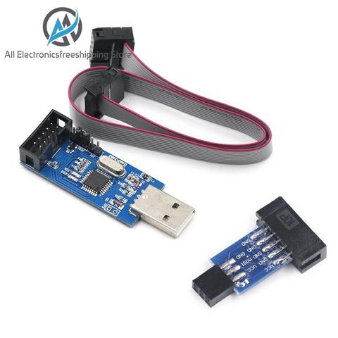 1 комплект USBASP USBISP AVR программатор USB ATMEGA8 ATMEGA128 ATtiny/CAN/PWM 10Pin модуль провода DIY + 10Pin к 6 Pin Адаптерная плата ► Фото 1/6