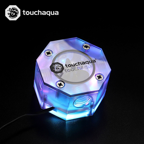 Восьмиугольный индикатор скорости воды Bitspower Touchaqua + 5 В 3 контакта DRGB G1/4 расходомер, BPTA-OFI-DRGB ► Фото 1/6