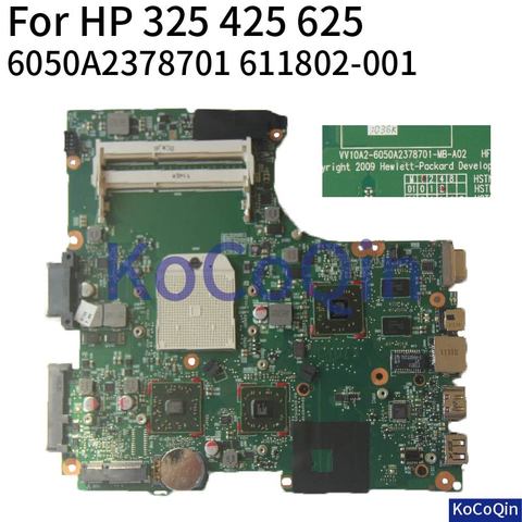 Материнская плата KoCoQin для ноутбука HP COMPAQ 325, 425, 625, CQ325, CQ425, CQ625, материнская плата 611802-001 для ПК, материнская плата DDR3, протестирована ► Фото 1/4