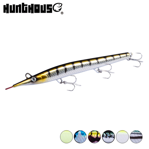 Hunthouse leurre stickbait игольчатый карандаш морская жесткая приманка для рыбалки морские басы 140 мм/180 мм утопленная Скакалка garfish sphyraena ► Фото 1/6