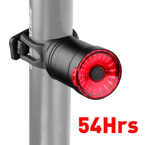 Светильник для торможения велосипеда 17-54 часа, 6 режимов, с памятью режима, подседельный штырь, зарядка через USB, светодиодный задний фонарь ► Фото 1/5