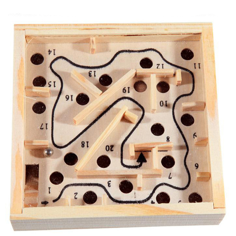 Montessori Mini Wooden Labyrinth Educational Toys for Kids Ball In Maze Puzzle Handcrafted Toys Children Antistress Toy Toys ► Фото 1/5