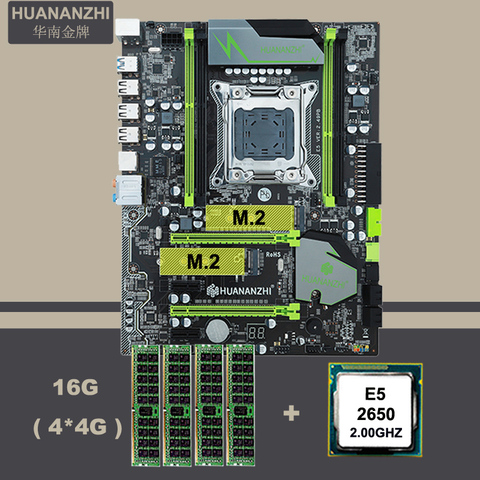 Десктопная материнская плата HUANANZHI X79 с двумя слотами M.2 SSD ЦП Intel Xeon E5 2650 модули памяти крупного бренда 16 Гб (4*4 Гб) REG ECC Combo ► Фото 1/6