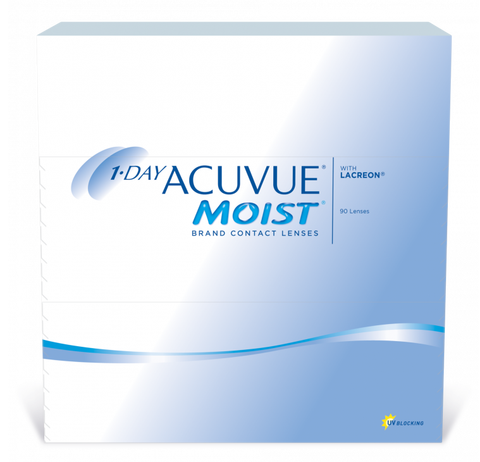 Однодневные контактные линзы 1-Day Acuvue Moist (уп. 90 линз) Радиус кривизны 8.5 и 9.0 мм. ► Фото 1/4