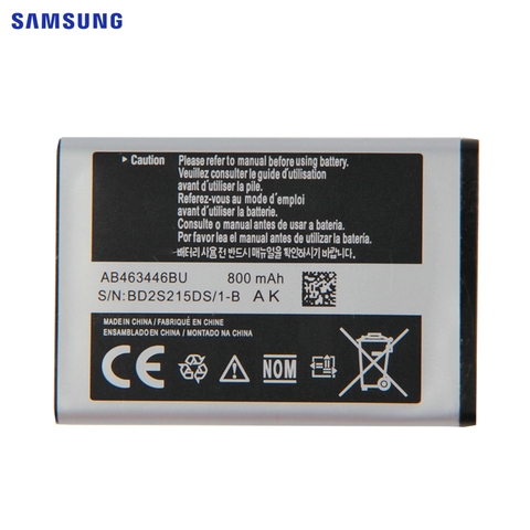 Оригинальный аккумулятор SAMSUNG AB463446BU AB043446BC для Samsung M2310 M620 S139 S169 S189 E2330 E500 X508 X520 X208 X160 800 мАч ► Фото 1/5