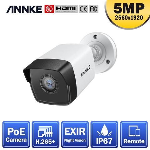 ANNKE 1X C500 5MP POE IP камера для улицы, для помещений, защищающая от атмосферных воздействий, сетевая Bullet домашняя IP камера с 100ft EXIR ночное видение ► Фото 1/6