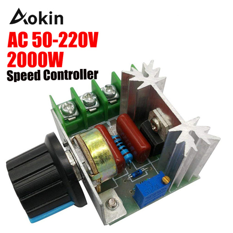 Регулятор скорости AC 25A 50-220 V контроллер двигателя 2000 W SCR модуль высокой мощности Электрический регулятор напряжения LEVOU диммеры двигатель ► Фото 1/6