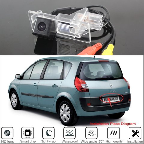 Автомобильная камера заднего вида для Renault scenic 2 II Renault Grand scenic 2003 ~ 2009 для парковки HD ночного видения ► Фото 1/5