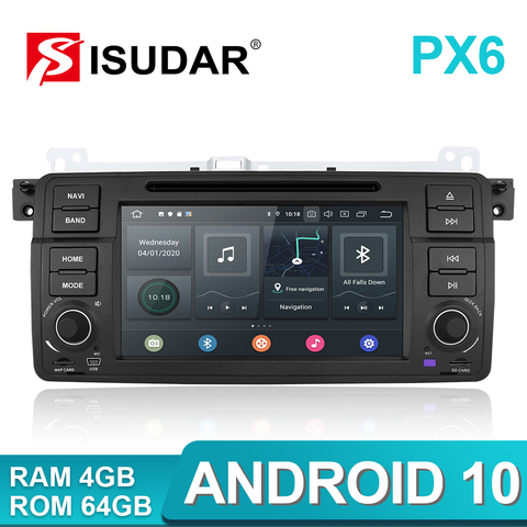 Isudar 2 Din Авто Радио Android 9 для BMW/E46/M3/MG/ZT/Rover 75/320/318/325 Автомобильный мультимедийный видео DVD плеер gps навигационная система DVR ► Фото 1/5