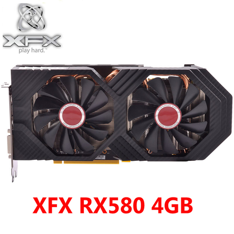 XFX RX 580 4 Гб видеокарты 256Bit GDDR5 видеокарты для AMD RX 500 серии VGA RX580 4 Гб RX 580 8000 МГц/8100 МГц HDMI DVI б/у ► Фото 1/4