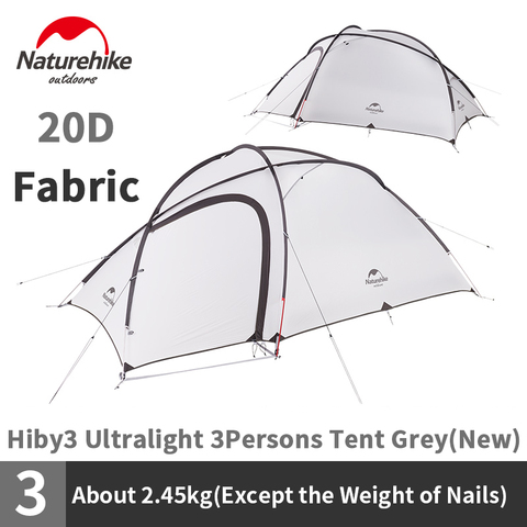 Naturehike Новый Hiby 3 палатка для кемпинга 3-4 человек палатка 20D ткань наружная семейная палатка двухслойная непромокаемая палатка для туризма ► Фото 1/6