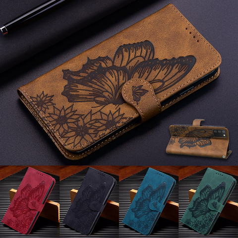 Кожаный чехол-книжка с бабочкой для Xiaomi Mi11 Redmi Note 9T 9 9A 9S 8 Pro 8A POCO X3 NFC M3 F3 10 Pro Lite ► Фото 1/6