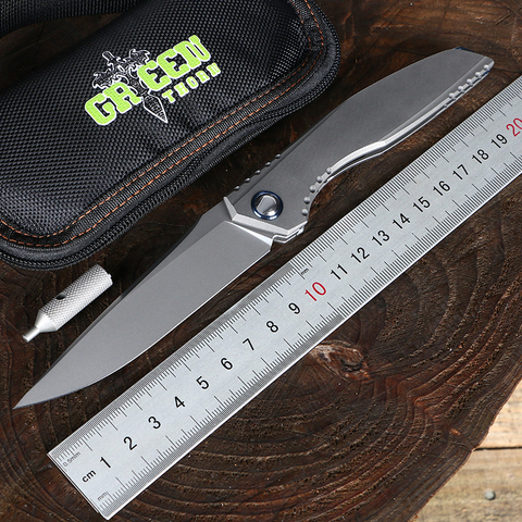 Складной нож D2 с ручкой из титанового сплава Green thorn Lee, Походный нож для выживания на открытом воздухе, Практичный Нож для повседневного использования ► Фото 1/6