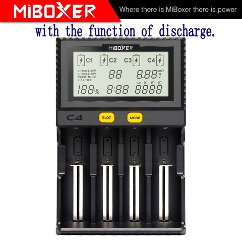 Зарядное устройство MiBoxer C4, последняя версия V4, 4 слота, можно разряжать, чтобы проверить истинную емкость аккумулятора ► Фото 1/6