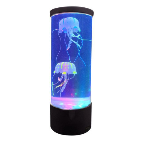 USB Спортивная цветная лампа с Медузой для аквариума, Светодиодный настольный светильник в виде резервуара, ночник, лампа с изменением цвета, волшебная лампа для украшения дома ► Фото 1/6