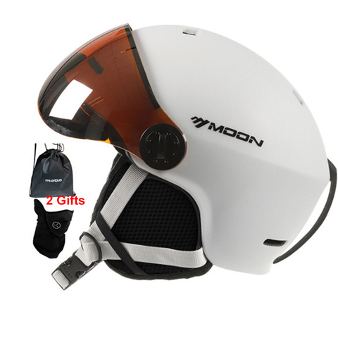 MOON лыжный шлем очки цельнолитой PC + EPS высококачественный лыжный шлем Открытый Спорт Лыжи Сноуборд шлемы для скейтборда ► Фото 1/6
