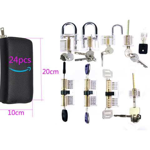 Тренировочный Набор замков для начинающих слесарных инструментов, 24 шт. инструмент для снятия с разных прозрачных комбинация замков ► Фото 1/6