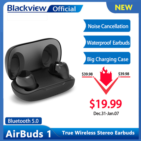 Blackview AirBuds 1 Наушники-вкладыши TWS Bluetooth наушники Беспроводной наушники стерео Bluetooth гарнитуры зарядным устройством с микрофоном наушники ► Фото 1/6