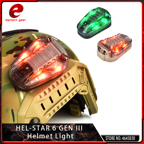 Новинка, сигнальный ИК-шлем Element Airsoft Hel-Star 6 GEN III, тактический фонасветильник с зеленсветильник и красным светом, водонепроницаемая лампа для... ► Фото 1/6