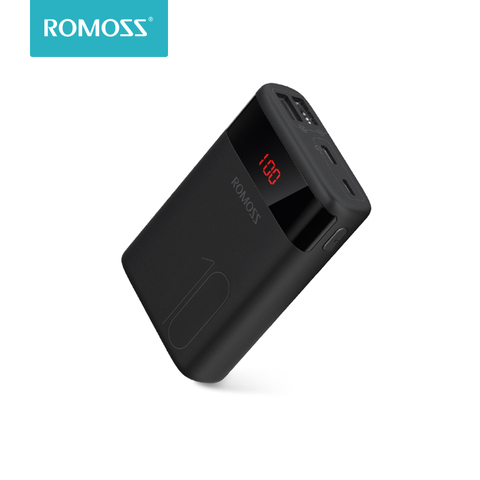 ROMOSS Ares 10 10000 мАч Внешний аккумулятор с двойным USB портом внешний аккумулятор дорожный размер портативное зарядное устройство для iPhone ► Фото 1/6