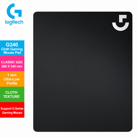 Оригинальный игровой коврик для мыши Logitech Cloth G240 с умеренной поверхностью для игр с использованием резиновой прокладки для мыши с низким разрешением DPI ► Фото 1/6