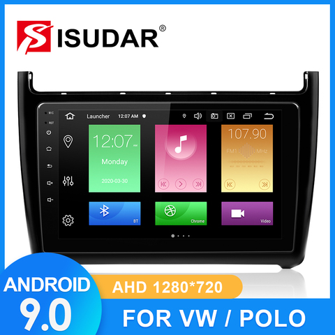 Автомагнитола ISUDAR для VW/Volkswagen/POLO Sedan 2009-2017 2 din Android 9 Авторадио Мультимедиа GPS DVR камера ОЗУ 2 Гб ПЗУ 32 Гб USB ► Фото 1/6