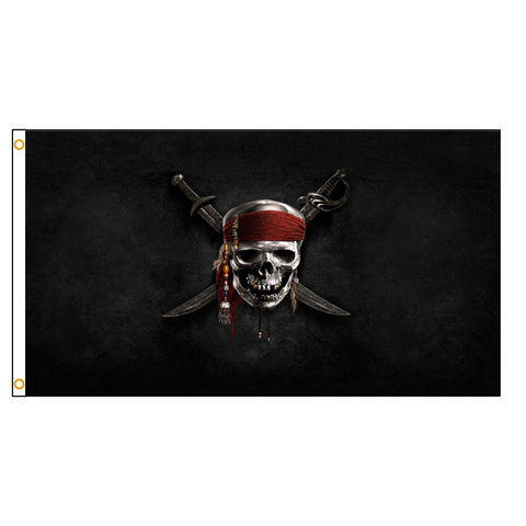 90x150 см Пиратская Красная Бандана с флагом Роджера ► Фото 1/1