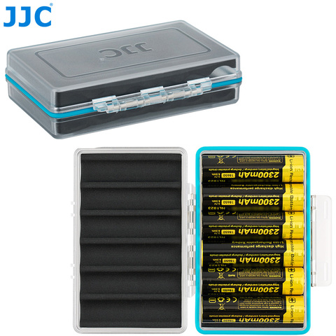 JJC прочный водонепроницаемый чехол для хранения аккумуляторов коробка для 6 18650 литиевых перезаряжаемых батарей с губчатой подушкой ► Фото 1/6