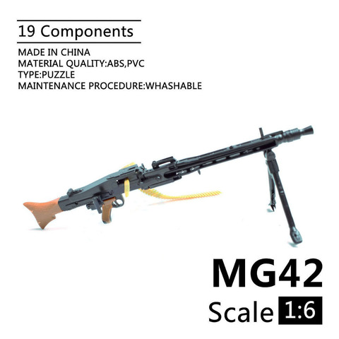 Пулемет общего назначения MG42 в масштабе 1:6, модель пистолета для сборки, пластиковое оружие для солдатиков 1/6, военные строительные блоки, иг... ► Фото 1/6