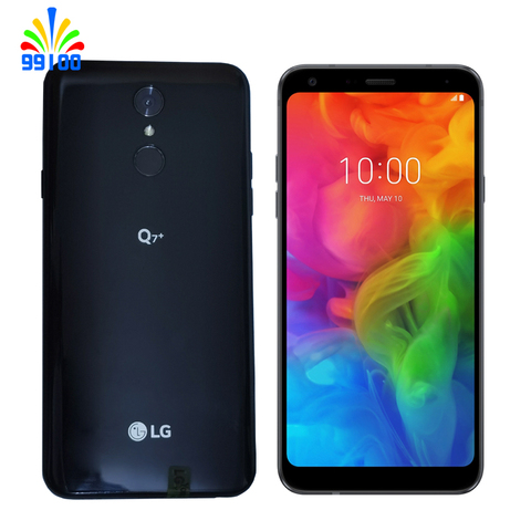 Оригинальный разблокированный сотовый телефон LG Q7 + 5,5 дюйма 4 Гб + 64 Гб ПЗУ Восьмиядерный 4G-LTE полный экран со сканером отпечатка пальца (без польского языка) ► Фото 1/5