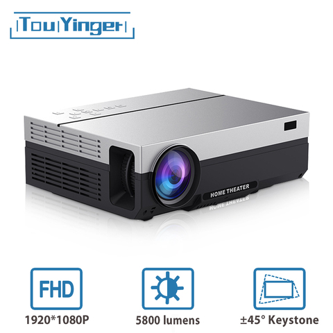 Touyinger T26L T26K 1080p светодиодный проектор full HD видео проэктор 5800 люмен FHD 3D домашний кинотеатр HDMI проекторы ( Android 9,0 wifi опционально) ► Фото 1/6