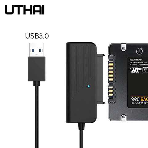 Адаптер UTHAI T35 для жесткого диска SSD USB 2,5 Type-C на SATA3, кабель преобразователя для 2,5-дюймового жесткого диска SATA, SSD 5 Гбит/с, чип JMS578 ► Фото 1/6