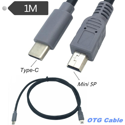 USB 3,1 Type C штекер Mini USB 5 Pin B переходник OTG адаптер свинцовый кабель для передачи данных для мобильных телефонов Macbook 0,25 м/1 м ► Фото 1/5