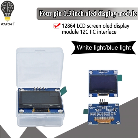 1,3 дюймов oled IIC Серийный белого и синего цвета OLED Дисплей модуль 128X64 I2C SSD1306 12864 плата с ЖК-экраном VDD GND SCK внесение изменений для Arduino ► Фото 1/6