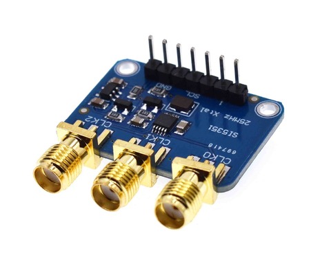 Настольная плата для генератора часов Si5351A Si5351 I2C, 3-5 в постоянного тока, Модульная плата для выключения, генератор сигналов, часы 8 кГц-160 МГц ... ► Фото 1/4