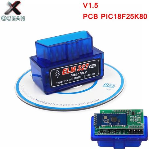 Диагностический сканер ELM327 OBD2, Bluetooth V1.5, Автомобильный сканер ELM 327 V1.5 OBD 2 для Android, Windows, 12 В, дизельный ► Фото 1/6