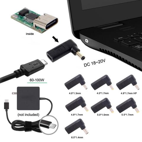 PD триггер пускового устройства адаптер штекер USB TYPE-C в DC 5525 5521 4530 7450 разъем для зарядки ноутбука ноутбук зарядное устройство ► Фото 1/6