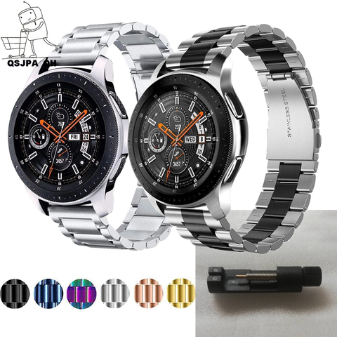 Ремешок металлический для Samsung Gear sport S2 S3 Classic, браслет для amazfit gtr huawei GT 2 42 46 мм galaxy watch active 2 3 40 44 мм, 22 мм 20 мм ► Фото 1/6