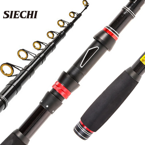 SIECHI1.8M-3.0M телескопические удочки, портативная кормушка Bass жесткая приманка, спиннинговое удилище, рыболовная удочка, Снасть ► Фото 1/6