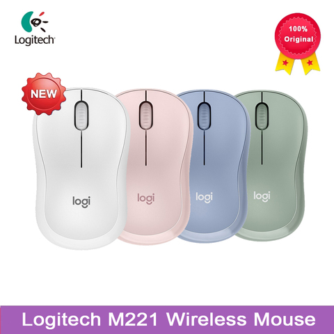 Bluetooth-Мышь Logitech M221 Беспроводная Бесшумная мышь с 2,4 ГГц оптическая эргономичная игровая мышь для ПК Mac OS/Window 10/8/7 ► Фото 1/6