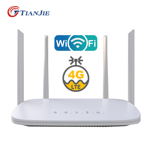 Wi-Fi-модем TIANJIE LC116, 4G LTE, 4 RJ45 порта, четыре внешних антенны, разблокированный GSM, UMTS, FDD, TDD, слот для sim-карты ► Фото 1/6