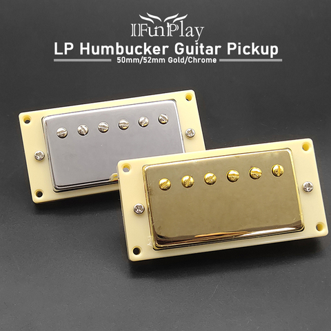 Humbucker электрогитара пикап хром шеи мост Пикап 50 мм/52 мм с кольцом для LP стиль электрогитара золото/хром ► Фото 1/6