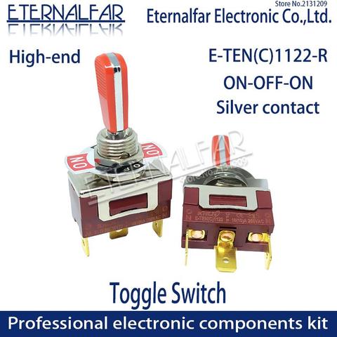 12 мм E-TEN1122 высококачественный серебристый контактный переключатель SPST 16 А 250 В переменного тока ВКЛ./ВЫКЛ. 3Pin сброс тумблер переключатель во... ► Фото 1/5