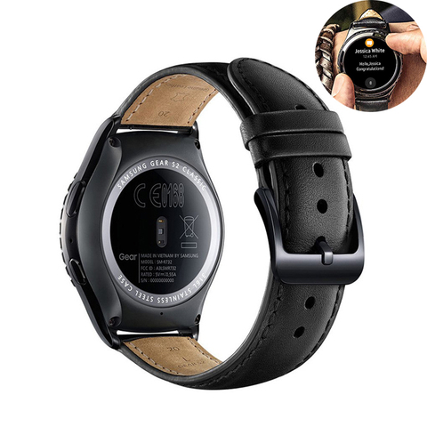 Ремешок кожаный для samsung Gear S2 Classic S3 frontier galaxy 46 мм/42 мм, браслет для huawei watch gt 2 amazfit bip, 22 мм/20 мм ► Фото 1/6