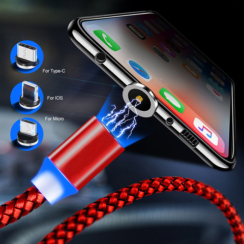 Магнитный кабель, штекер Micro USB Type C USB C 8 pin, быстрая зарядка, Магнитный зарядный шнур ► Фото 1/6