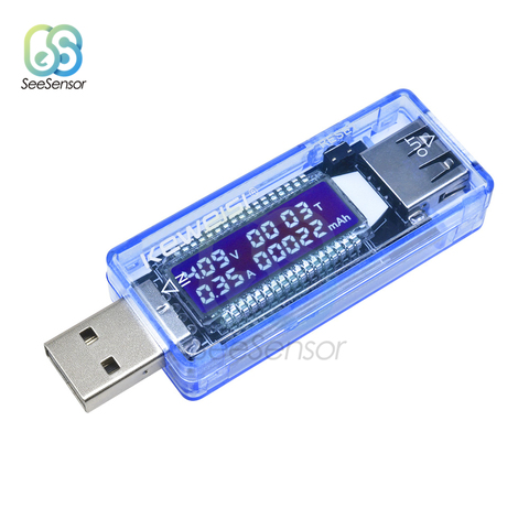 USB-тестер емкости и напряжения тока, прибор для измерения напряжения и емкости, измеритель, мобильный детектор мощности, для батареи ► Фото 1/6