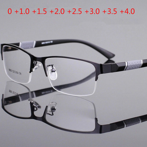 + 1,0 + 1,5 + 2,0 + 2,5 + 3,0 + 3,5 + 4,0 высококачественные очки для чтения с полуободковой диоптрией деловые очки для чтения для мужчин и женщин ► Фото 1/6
