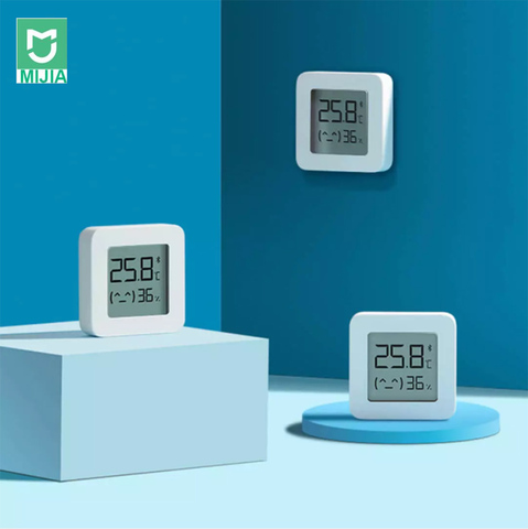 Оригинальный Bluetooth-термометр XIAOMI Mijia 2, беспроводной умный электрический цифровой гигрометр-термометр, ЖК-дисплей, работает с приложением Mijia ► Фото 1/6