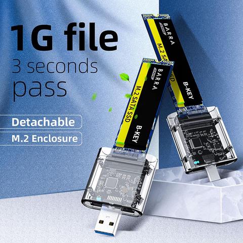 M2 SSD чехол M.2 к USB 3,0 Gen 1 5 Гбит/с высокоскоростной SSD Корпус для SATA M.2 для NGFF SSD 2242 2260 2280 адаптер для карт ► Фото 1/6